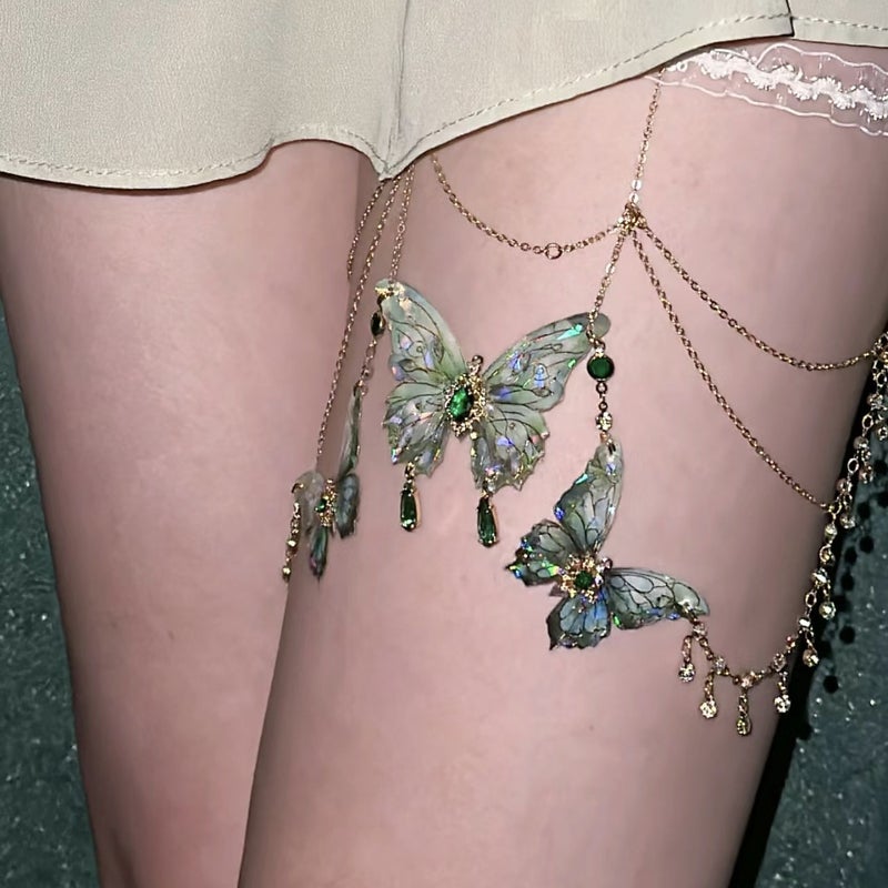 Butterfly Leg Chain Accessories Female Thigh Decoration Plus Size Subculture Tassel Body Chain Girl Jewelry - Image 4